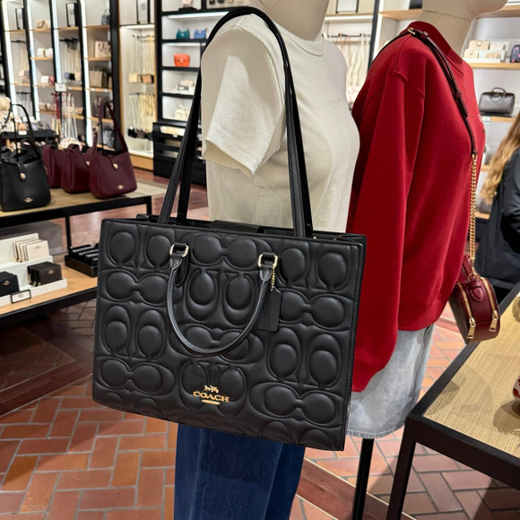 Limited‼️Coach Maggie Tote Bag In Signature Leather CY672 & Gift receipt - Picture 1 of 16
